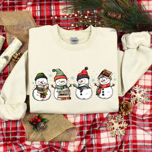 Snowman Reading Book Sweatshirt, Fourth Wing Christmas Sweatshirt, Books Christmas Sweatshirt, Christmas Schedule Shirt, Christmas Bookish Shirt, Christmas Gift For Book Lover, Fourth Wing Snowman Sweatshirt