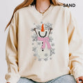 Snowman Sparkling christmas Christmas Winter Graphic Long Sleeve Casual Cotton Polyester Oversized sweatshirt - Comfort...