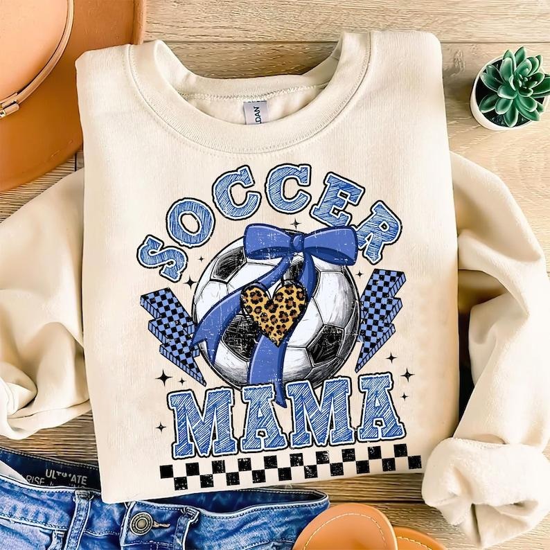 Soccer , Game Day Soccer , Retro Checkered Soccer , Soccer Mama , Soccer Mom , Leopard Soccer Coquette Sweatshirt...