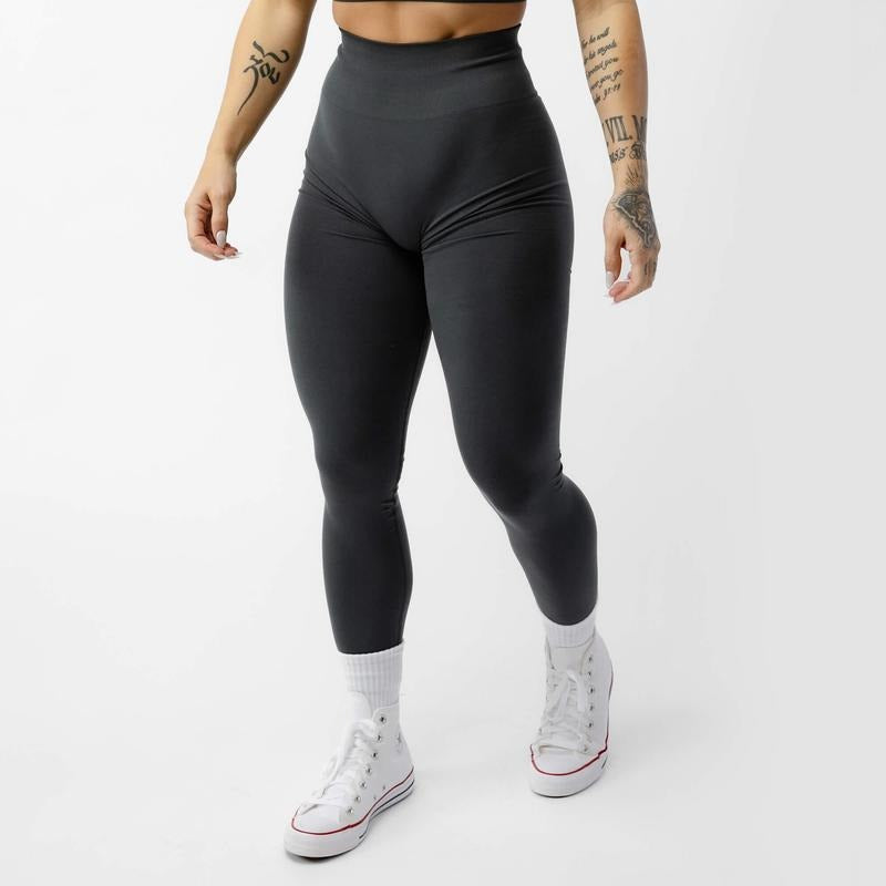 Soft 4-Way Stretch Gymreapers Legacy Seamless Knit Charcoal Women's Plain Leggings for All Seasons T-Shirts, Hoodie,...