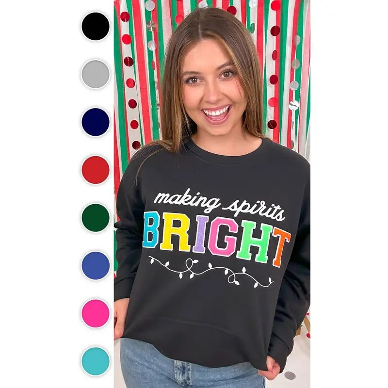 Soft Chenille Making Spirits Bright Sweatshirt T-Shirts, Hoodie | PureTeeCo.com