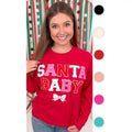 Soft Chenille Santa Baby Boyfriend Long Sleeve T-Shirt Hoodie, Sweatshirt | PureTeeCo.com