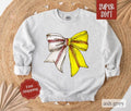 Softball And Baseball Bow Sweatshirt, Game Day Baseball Crewneck, Womens Sweatshirt, Fall Sweater T-Shirts, Hoodie