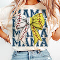 Softball Baseball Mama T-Shirt, GameDay, Mama T-Shirt, Team Spirit, Game Day, Baseball Softball Bow T-Shirt, Half...