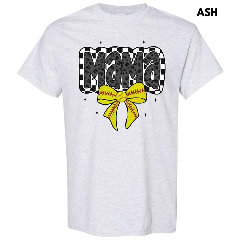 Softball Checkered Mama Gildan Short Sleeve T-Shirt 'NLB' Hoodie, Sweatshirt | PureTeeCo.com