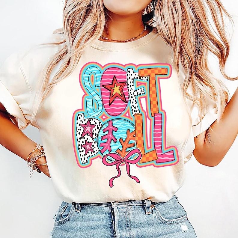 Softball Coquette Brushstroke Game Day Bow Softball Mom T-Shirtstyle{n002}2 T-Shirts, Hoodie, Sweatshirt | PureTeeCo.com