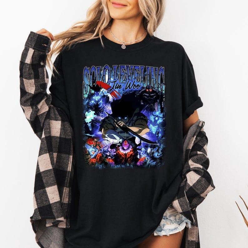 Solo Leveling Shirt, Jin Woo Beru Anime Shirt, Anime Gifts, Japanese Manga T shirt Hoodie, Sweatshirt | PureTeeCo.com