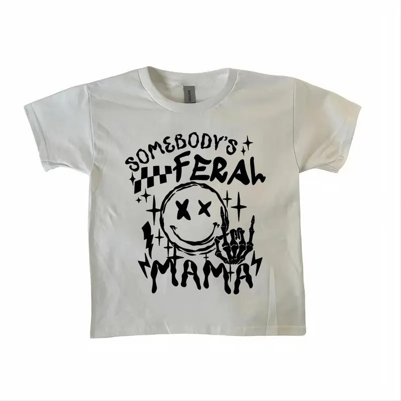 Somebody's Feral Mama Baby Tee, Feral Mama Baby Tee, Mom Baby Tee, Mom Life Baby Tee, Gift For Mom, Sarcastic Mom Baby...