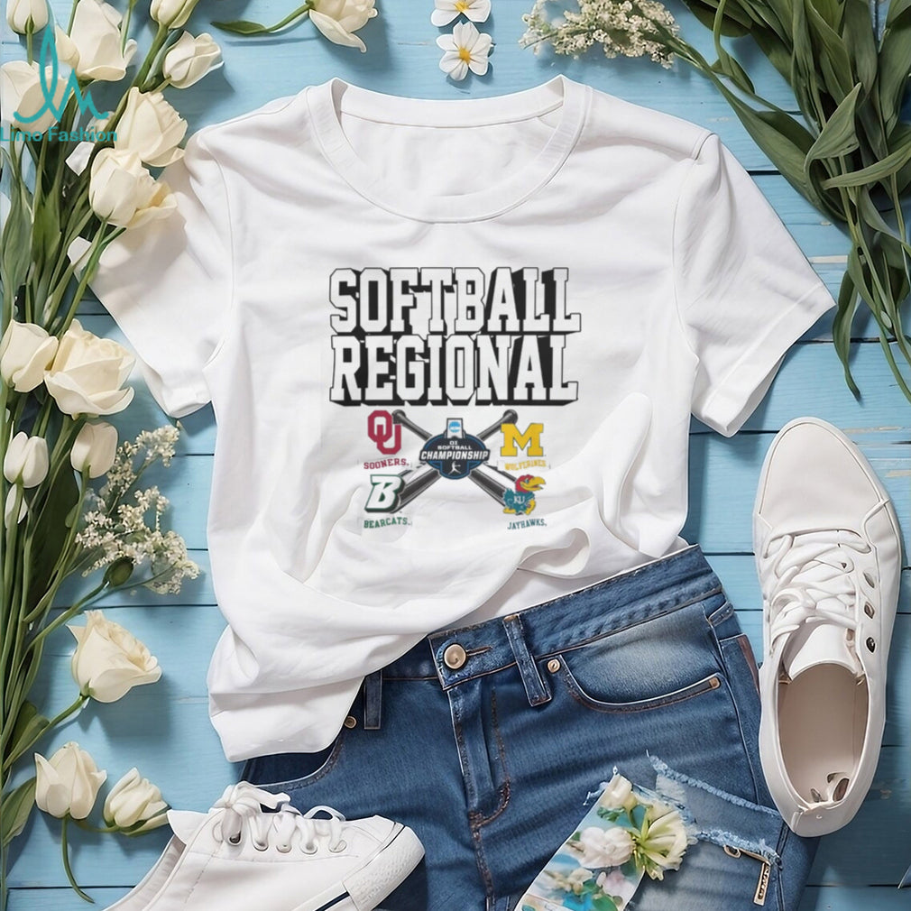 Sooners Wolverines Bearcats Jayhawks Champion 2026 NCAA Division I Softball Regional Shirt