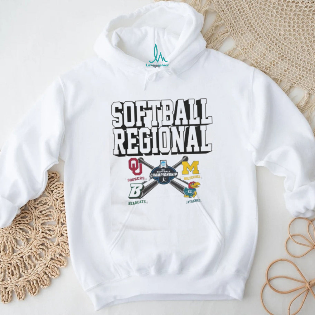 Sooners Wolverines Bearcats Jayhawks Champion 2026 NCAA Division I Softball Regional Shirt