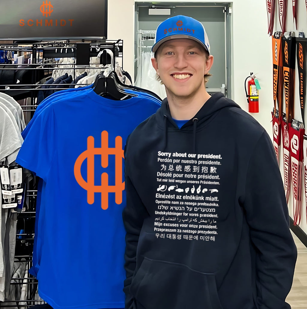 Sorry about our president multi-language shirt