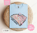 South Carolina Floral Bow Gildan T-shirt, Cute Trendy Tee, State Coquette Oversized Top Hoodie, Sweatshirt | PureTeeCo.com