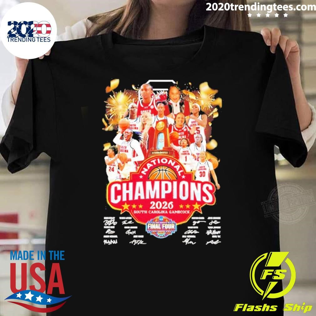 South Carolina Gamecocks 2026 National Champions Signatures Shirt