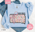 South Dakota Floral Bow Gildan Sweatshirt, Cute Trendy State Coquette Pullover T-Shirts, Hoodie | PureTeeCo.com