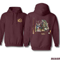 Southern Down Outfitters Hoodie - Outdoor Enthusiast Design with Deer, Duck, Bass, Rifle, and Fishing Rod, Ideal for...
