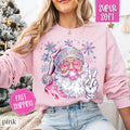 Sparkle Santa Sweatshirt, Preppy Christmas Crewneck,  Womens Holiday Sweater T-Shirts, Hoodie | PureTeeCo.com