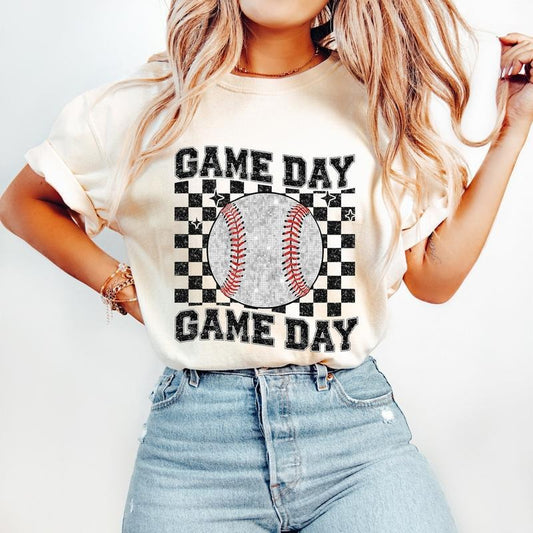 Sparkly Baseball T-Shirt, Game Day T-Shirt, Baseball Team T-Shirt, Baseball Mom T-Shirt, Faux Sequin,, tshirt hot trend 2025