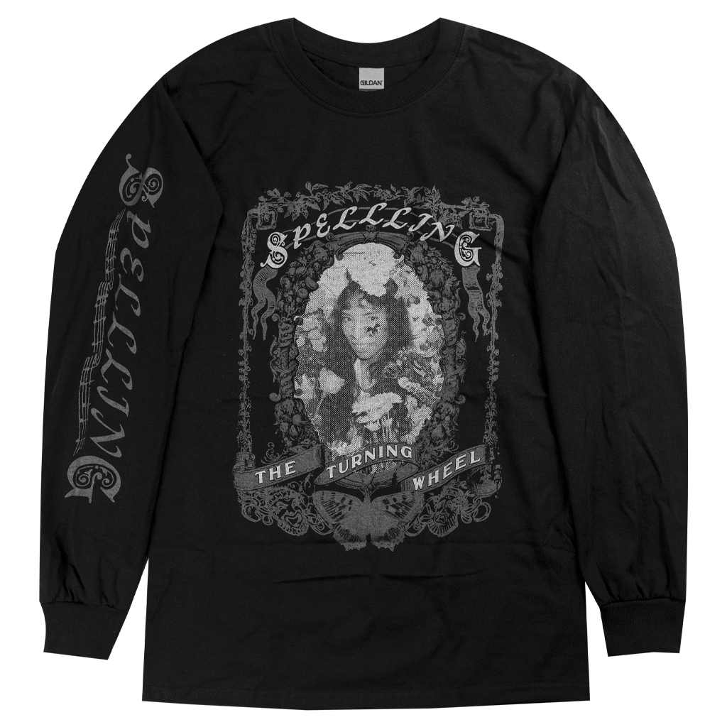 Floral Frame Black Long Sleeve T-Shirt Hoodie, Sweatshirt | PureTeeCo.com (Image 1)