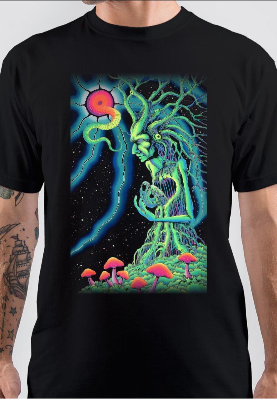 Spiritual Psychedelic Art Tree Black T-Shirt Hoodie, Sweatshirt | PureTeeCo.com