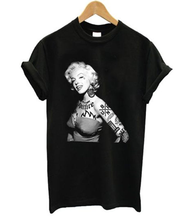 Spitfire Wheels Marilyn Monroe Tattoo T Shirt Hoodie, Sweatshirt | PureTeeCo.com