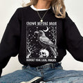 Spooky Crows Before Bros Sweatshirt, Gothic Raven Crewneck, Support Your Local Mrder Sweater, Funny Bird Lover Gift,...