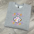 Spooky Season Groovy Floral Ghost Crewneck T-Shirts, Hoodie, Sweatshirt | PureTeeCo.com