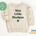 St Patricks Day Baby Bodysuit - Wee Little Hooligan Kids Sweatshirt - St Patrick's Day Pullover - Vintage Natural Crew...