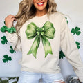 St Patricks Day Green Bow With Shamrock St Patrick's Clipart Lucky Ribbon For Coquette St Patrick's T-Shirts, Hoodie,...