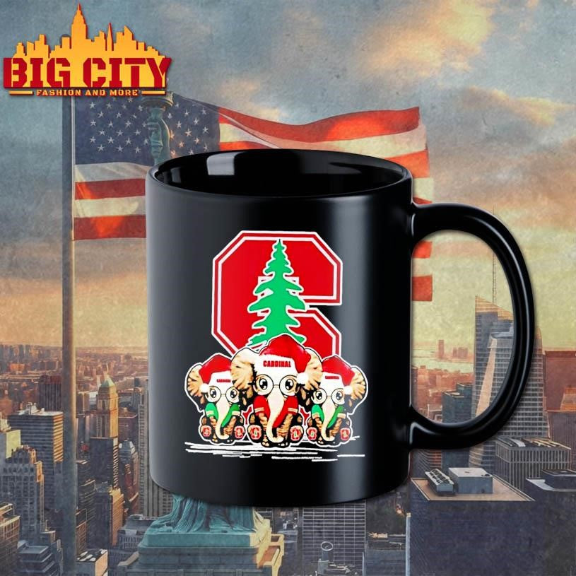 Stanford Cardinal X Elephants Santa Hat Merry Christmas Shirt