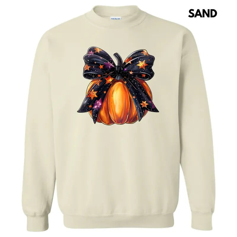 Starry Bow Pumpkin Sweatshirt 'NLB' T-Shirts, Hoodie | PureTeeCo.com