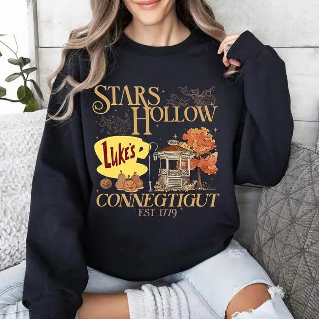 Stars Hollow Sweatshirt, Luke's Diner Gilmore Girl Eras, Dragonfly Inn Sweaters, Sweatshirt hot trend 2025, sweatshirt...