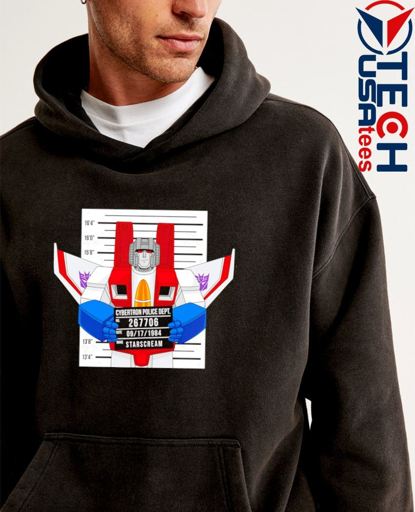 Starscream Cybertron Police Dept. mugshot shirt