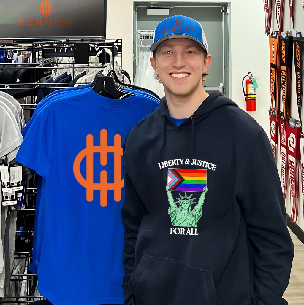 Statue of Liberty holding Progress Pride flag shirt