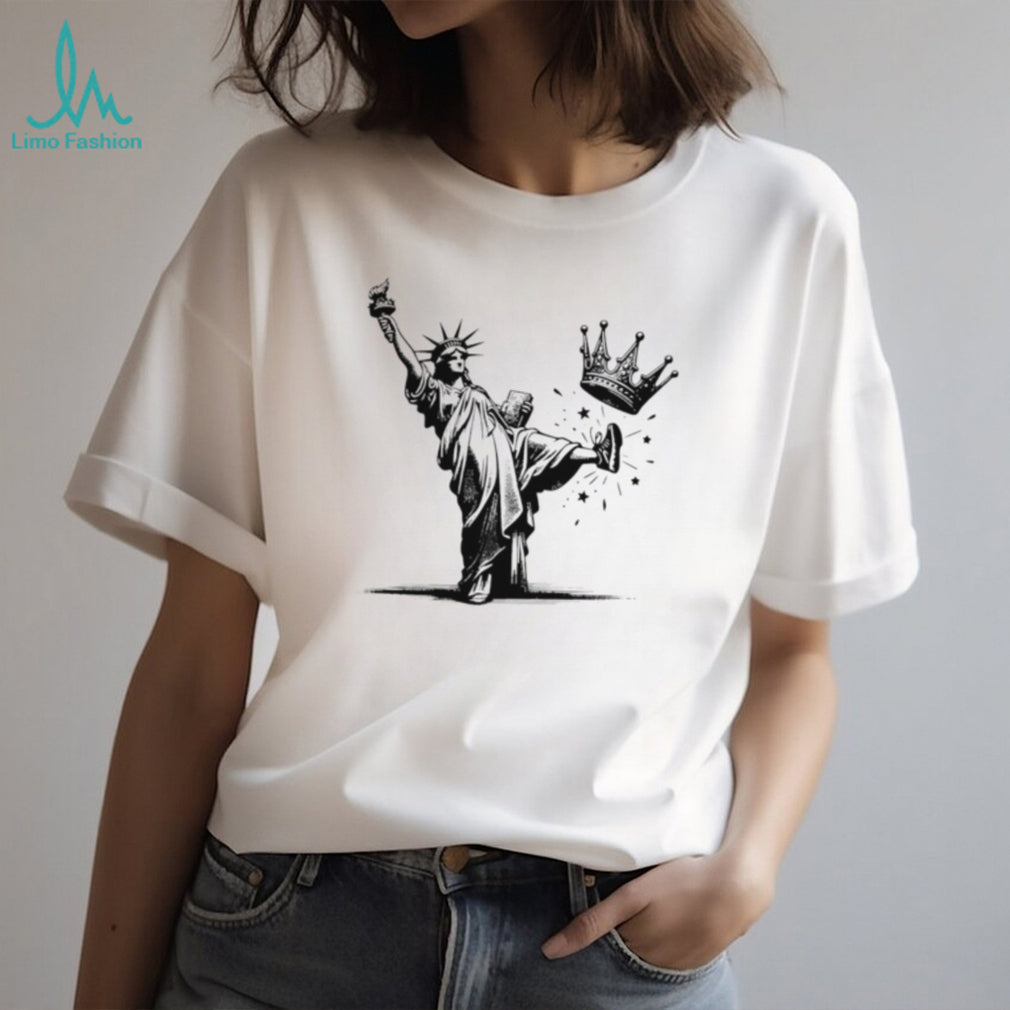 Statue of Liberty kicking crown illustrated shirt