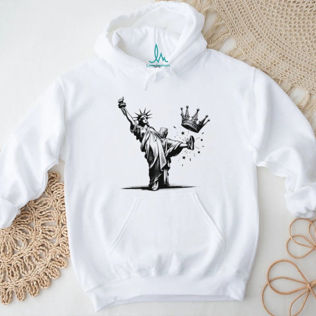 Statue of Liberty kicking crown illustrated shirt