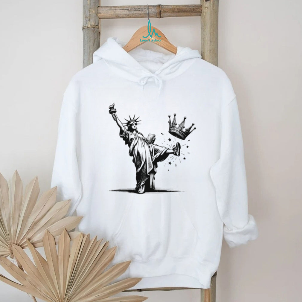 Statue of Liberty kicking crown illustrated shirt