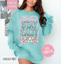 Stay Salty Coquette Comfort Colors Sweatshirt, Cute Summer Sweater, Girly Beach Crewneck T-Shirts, Hoodie | PureTeeCo.com