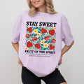 Stay Sweet Comfort Colors Shirt, Fruits of the Spirit T-shirt, Boho Christian Strawberry Graphic Tee, Bible Verse...