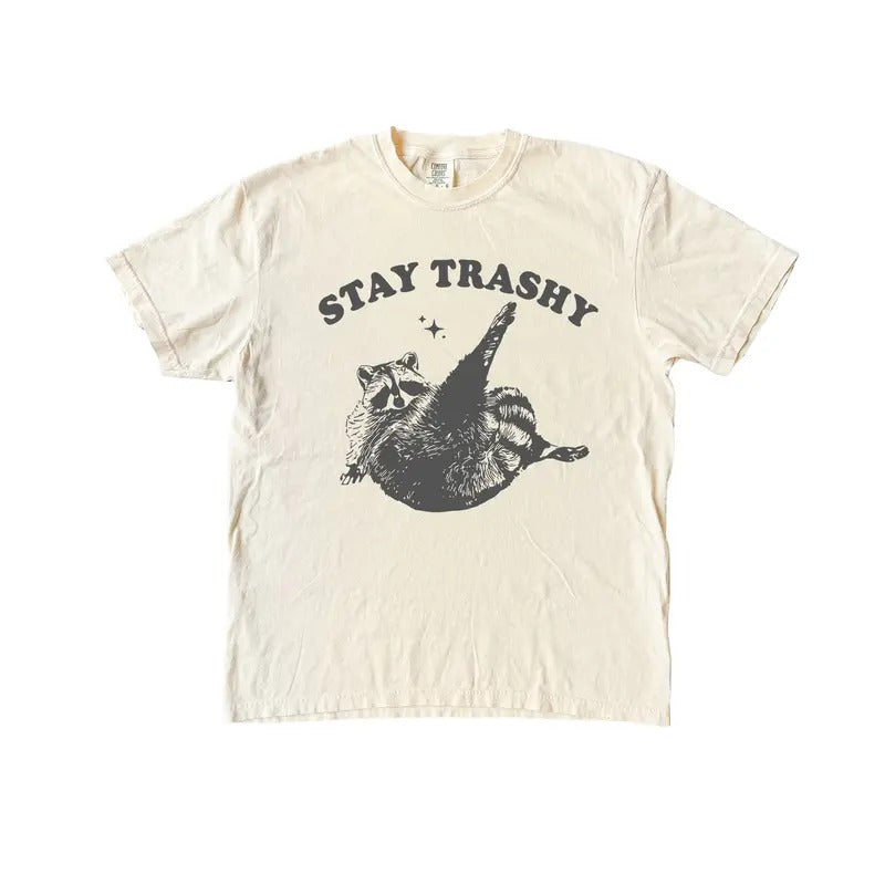 Stay Trashy Raccoon T Shirt, Cool T Shirt, TIktok Shirts Hoodie, Sweatshirt | PureTeeCo.com