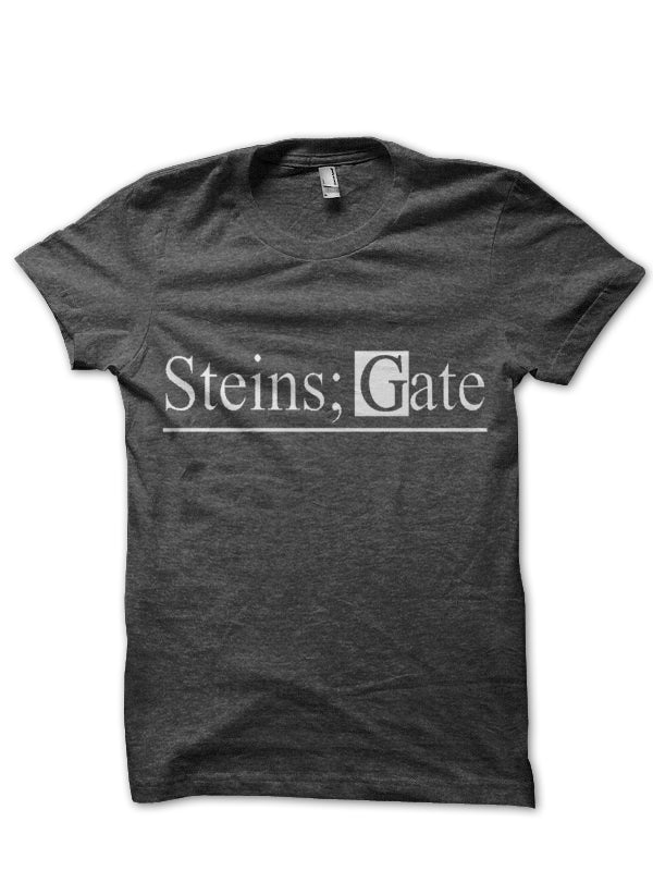 Steins Gate Charcoal Grey Half Sleeve T-Shirt Hoodie, Sweatshirt | PureTeeCo.com