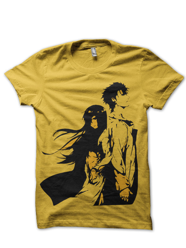 Steins Gate Yellow Half Sleeve T-Shirt Hoodie, Sweatshirt | PureTeeCo.com