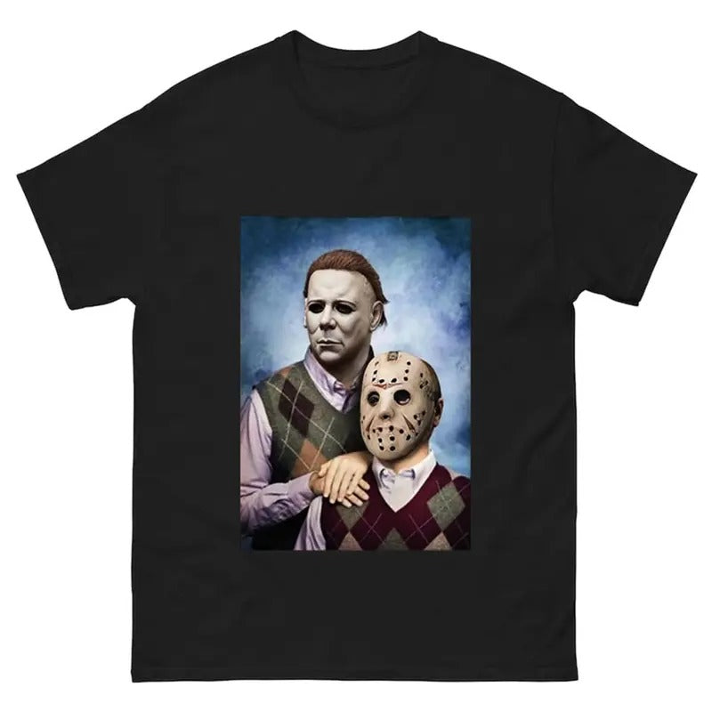 Step Brothers of Horror: Michael and Jason Family Portrait Tee Hoodie, Sweatshirt | PureTeeCo.com