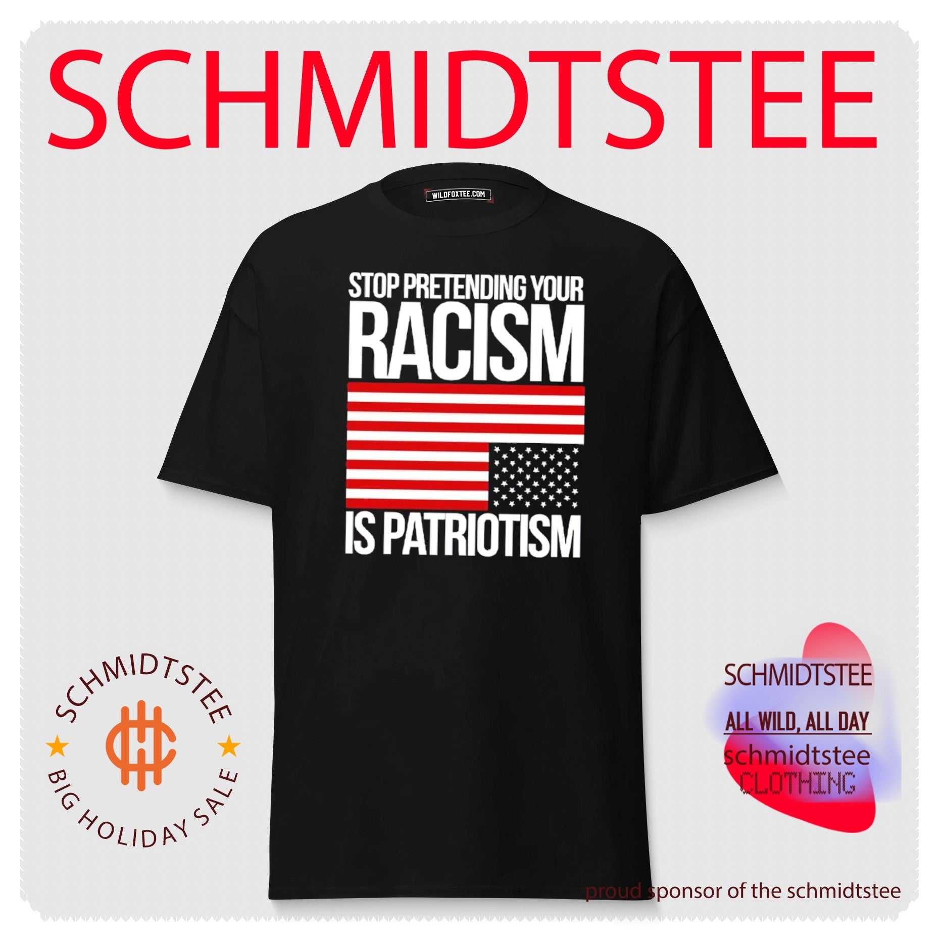 Stop pretending your racism is patriotism American flag shirt