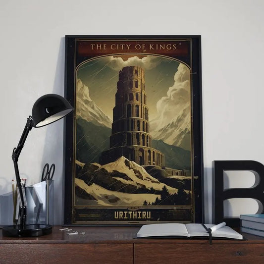 Stormlight Canvas Wall Art, Retro Urithiru Poster, Stormlight Archive Decor, Way of Kings Decor, Fantasy Kingdom Poster