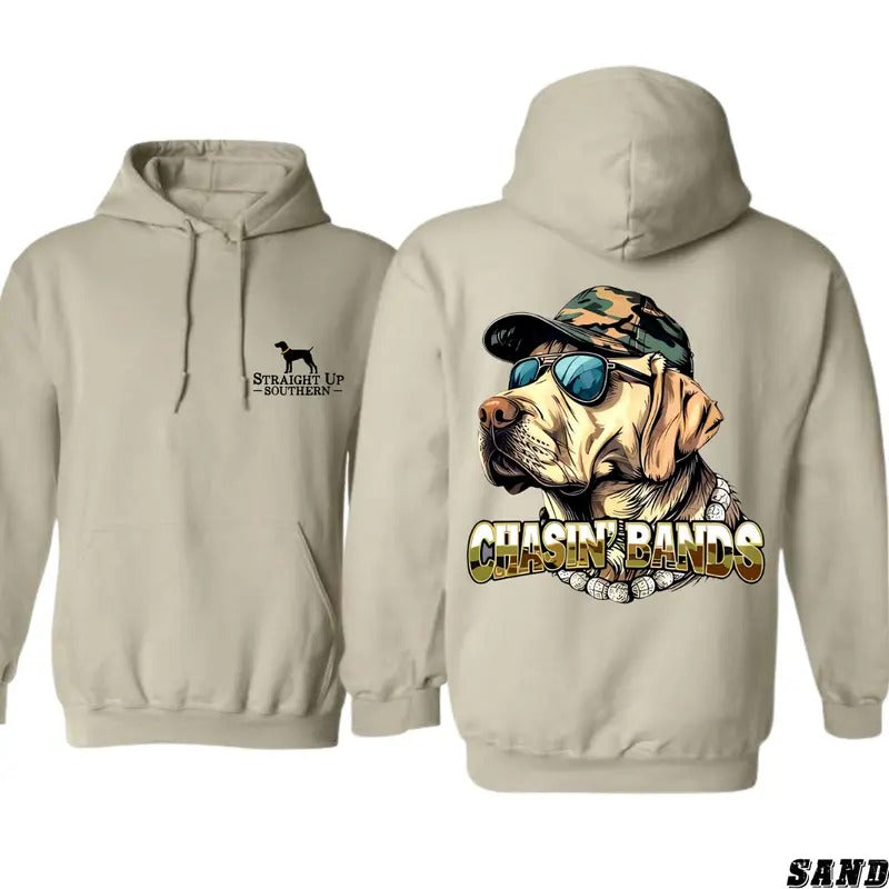 Straight Up Southern Hoodie - Chasin' Bands Design Featuring Cool Hunting Dog Graphics in Camo, country boy clothing,...