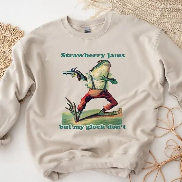 Strawberry Jams But My Glock Don't Sweatshirt T-Shirts, Hoodie | PureTeeCo.com