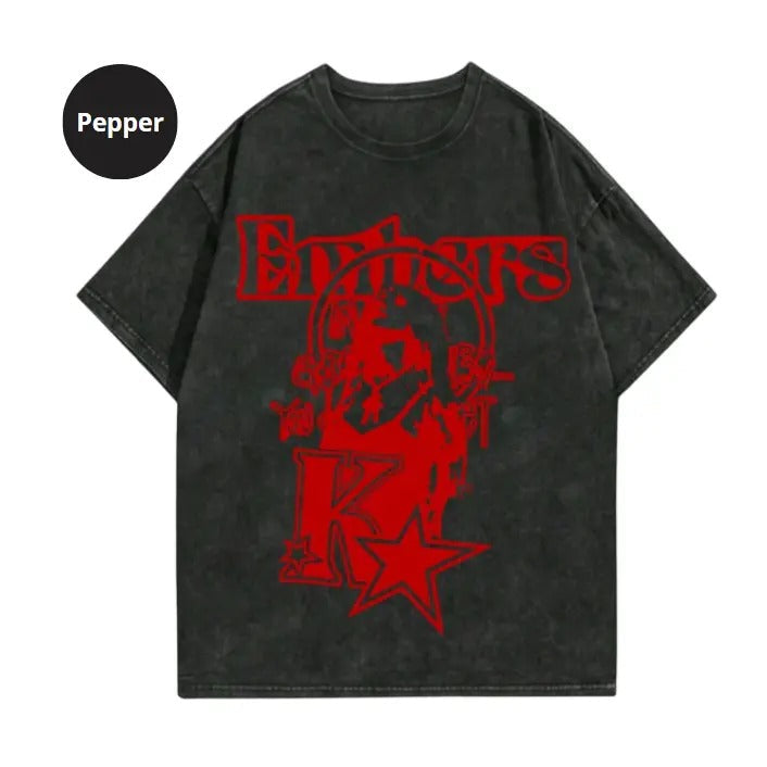Street Life Men's Short Sleeve T-Shirt With Crinkled Snowflake Letter & Star Print Tshirt, Sweatshirt, Hoodie Size S-...