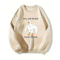 Strong Goose Print Casual Sweatshirt, Pullover Loose Crew Neck Sweatshirt, Women's Sweatshirts  Hoodie and Sweater;...