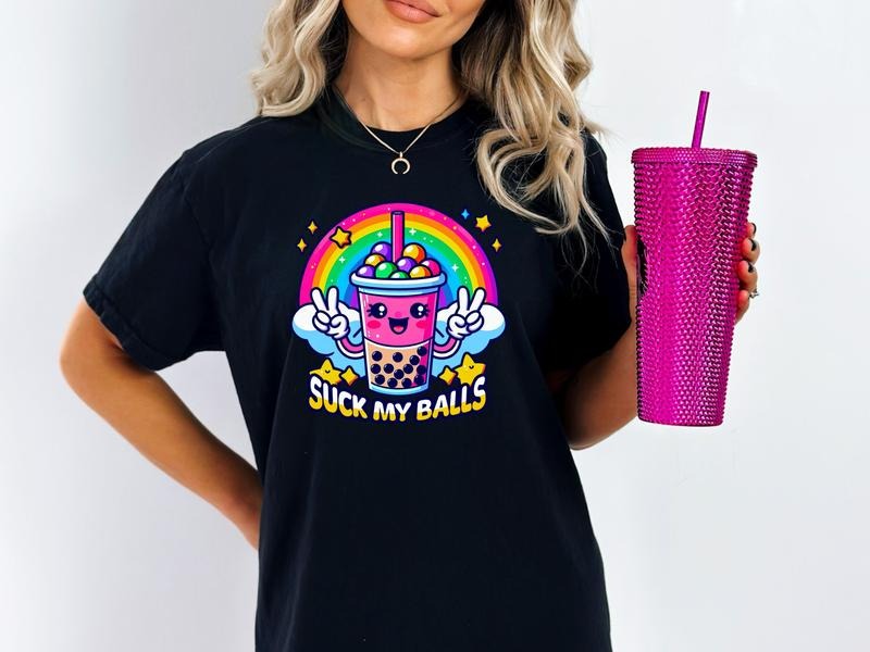 Suck My Balls Unisex Sizing Graphic T-Shirt for Women, Comfortable Sarcastic Shirt Hoodie, Sweatshirt | PureTeeCo.com