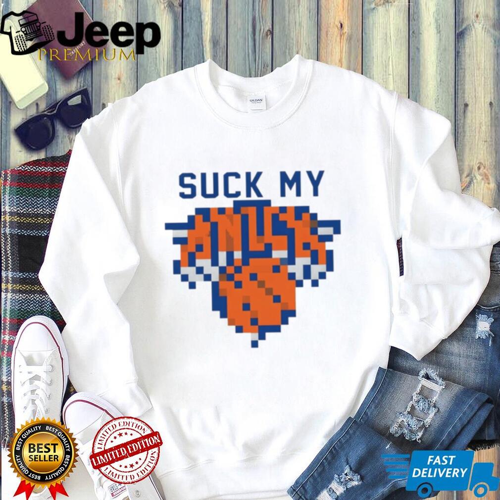 Suck my Knick pixel Knicks basketball shirt